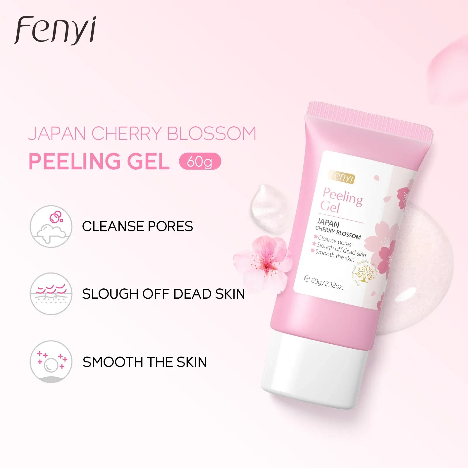 Sakura Face Deep Cleaning Exfoliating Gel – Whitening, Moisturising & Skin Repair Facial Scrub 60g