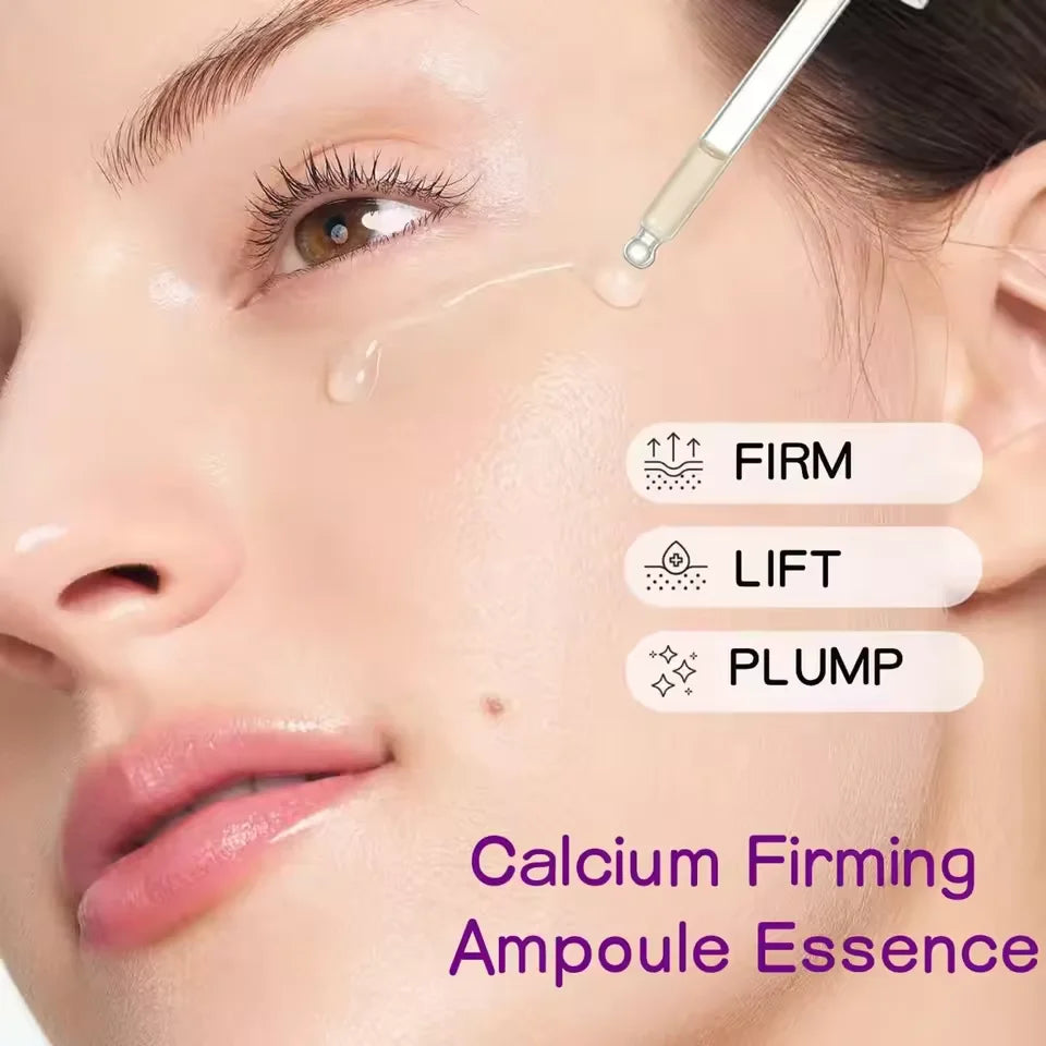 Calcium Skincare Set -Anti Aging Firming Serum Cream Fade Fine Lines Brighten Eye Patches Multi Balm Collagen Boosting Face Care