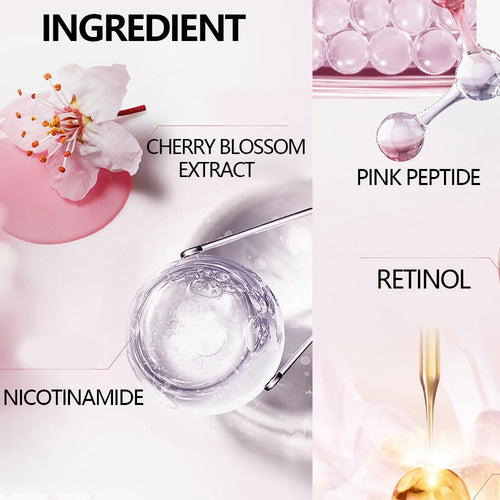 4-Piece Day & Night Skincare Set – Pink Peptide Vitamin C Day Cream + Sakura Retinol Night Cream & Essence