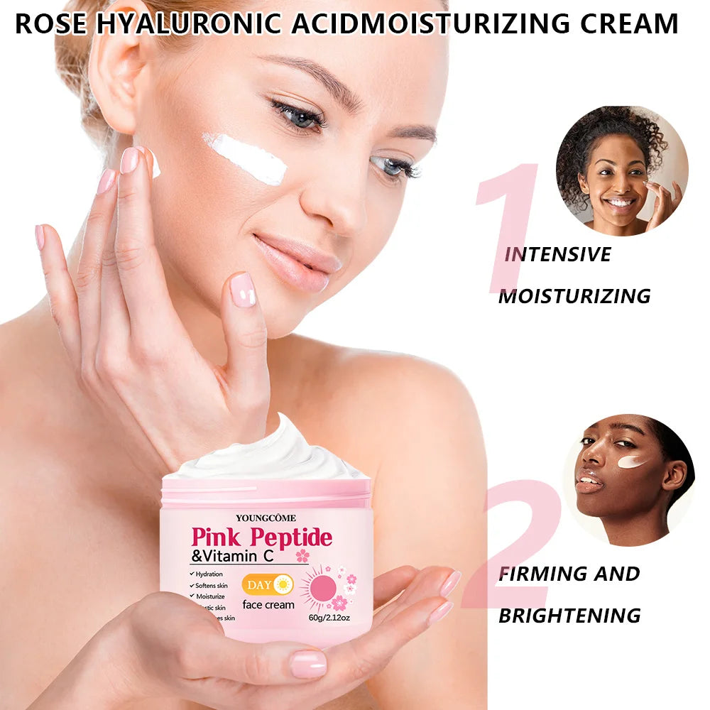 4-Piece Day & Night Skincare Set – Pink Peptide Vitamin C Day Cream + Sakura Retinol Night Cream & Essence