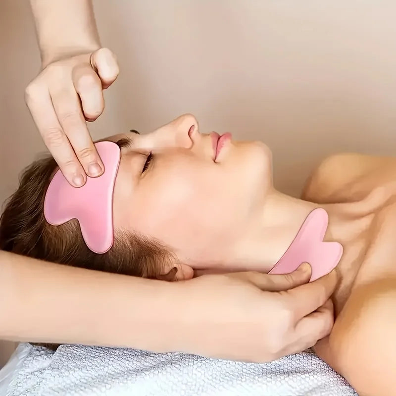 Facial Roller Set, Heart Face Massager, Body Gua Sha, 4 Seasons Double-Ended Beauty Stick Tools for Skincare