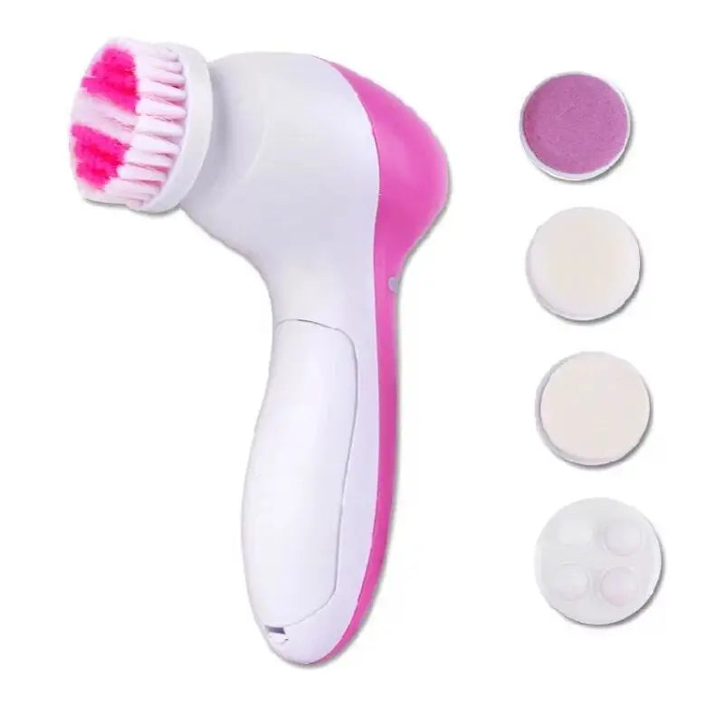 5-in-1 Electric Facial Cleansing Brush – Deep Clean, Massage & Blackhead Removal