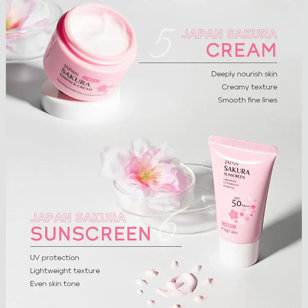 6-Piece Sakura Skin Care Set – Hydrating, Brightening & Firming Beauty Kit for Women