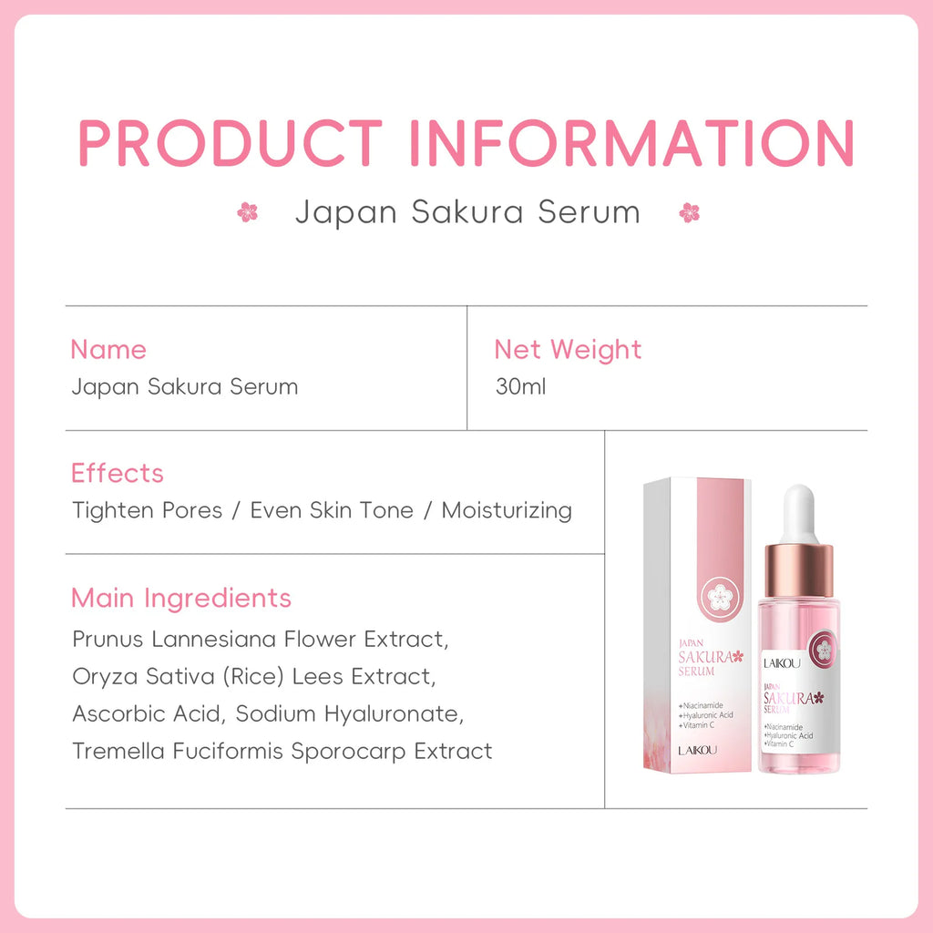 Sakura Facial Serum – Niacinamide, Hyaluronic Acid & Vitamin C for Bright, Hydrated Skin
