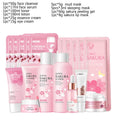 LAIKOU Japan Sakura Complete Skincare Set – Cleanser, Serum, Toner, Eye Cream & Sunscreen