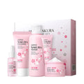 Sakura Skin Care Set – 5 or 6-Piece Kit with Cream, Serum, Toner, Cleanser, Sunscreen & Eye Cream