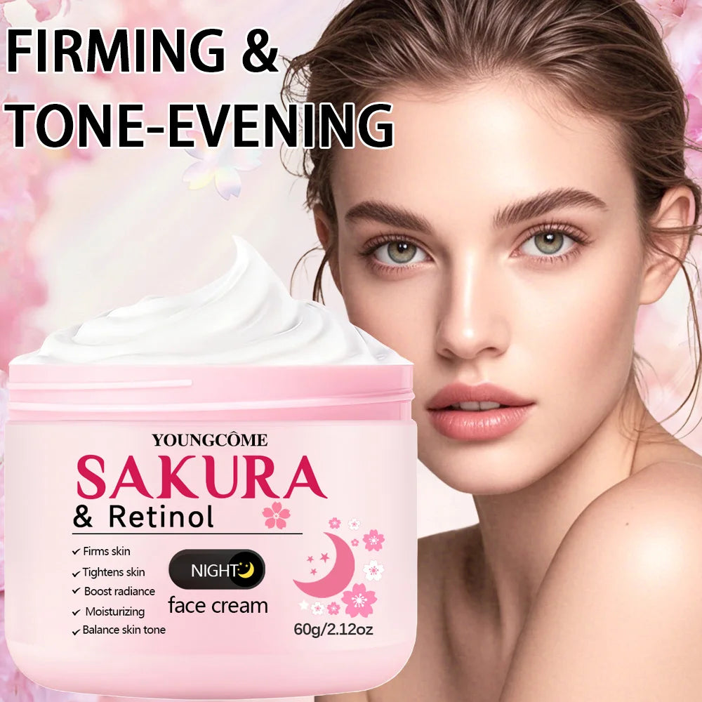 4-Piece Day & Night Skincare Set – Pink Peptide Vitamin C Day Cream + Sakura Retinol Night Cream & Essence