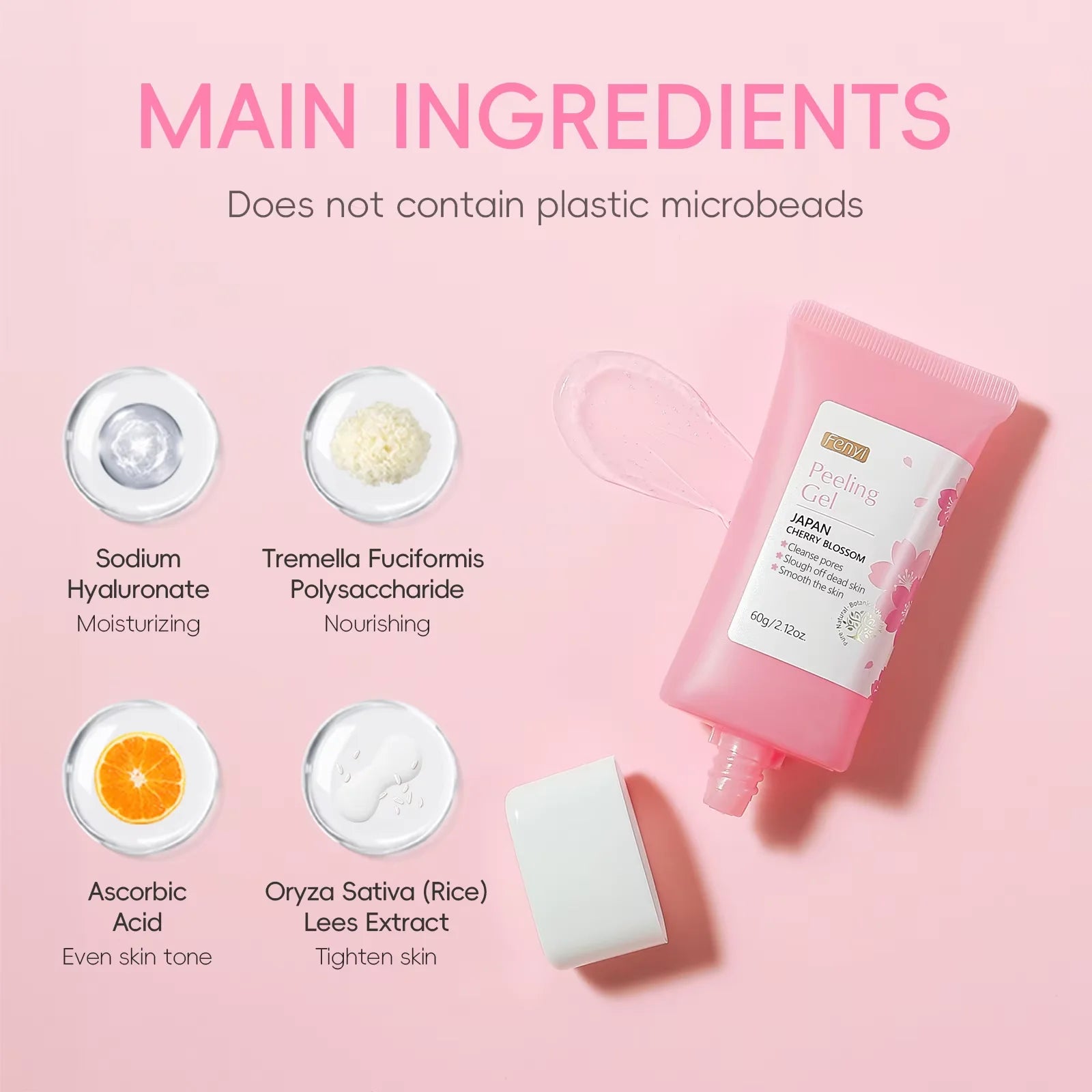 Sakura Face Deep Cleaning Exfoliating Gel – Whitening, Moisturising & Skin Repair Facial Scrub 60g
