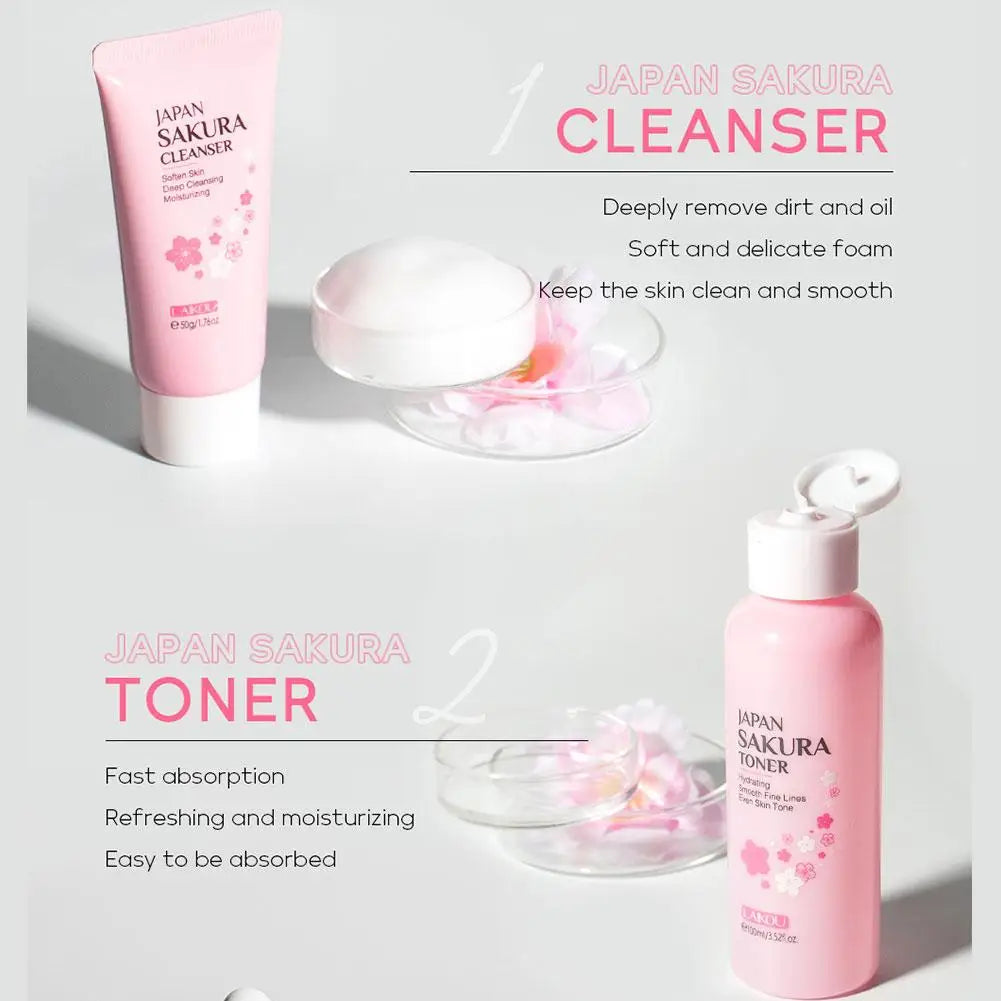 6-Piece Sakura Skin Care Set – Hydrating, Brightening & Firming Beauty Kit for Women