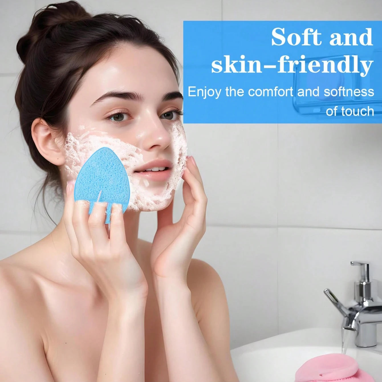 7-piece Home Skincare Set: Facial Cleansing Brush, Mask Sponge, Hair Band, Storage Bag, Multi-functional Beauty Tools