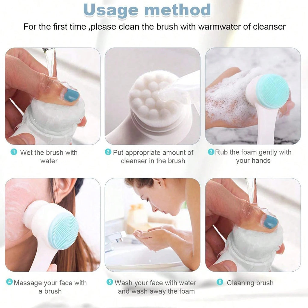 7-piece Home Skincare Set: Facial Cleansing Brush, Mask Sponge, Hair Band, Storage Bag, Multi-functional Beauty Tools